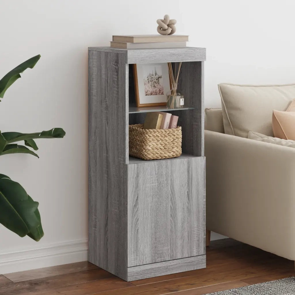 Credenza | Madia | Buffet da pranzo | Armadio da pranzo con Luci LED Grigio Sonoma 41x37x100 cm