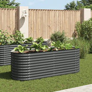 Letto Rialzato Giardino 240x80x81 cm in Acciaio Zincato Grigio