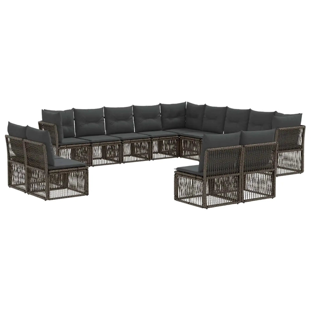 Set Divano da Giardino 13 pcs Grigio polyrattan 3434417