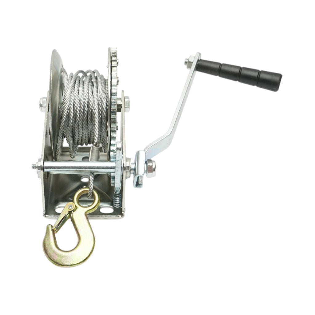 Verricello manuale da 540 kg con cavo in acciaio da 4,5 mm x 8 m, rapporto di trasmissione 4:1 Breckner Germany