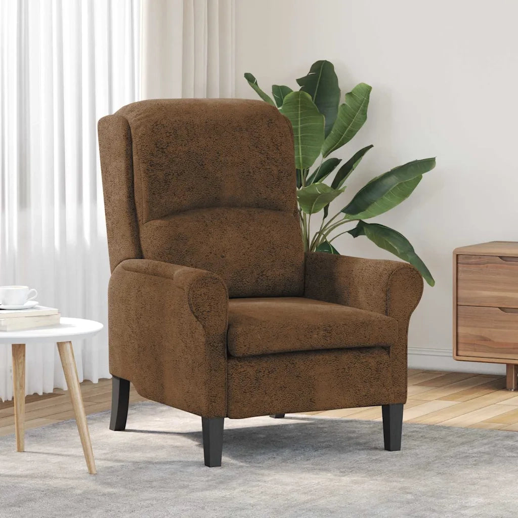 Poltrona-Divano Sedia-Poltroncina Marrone Pelle Sintetica