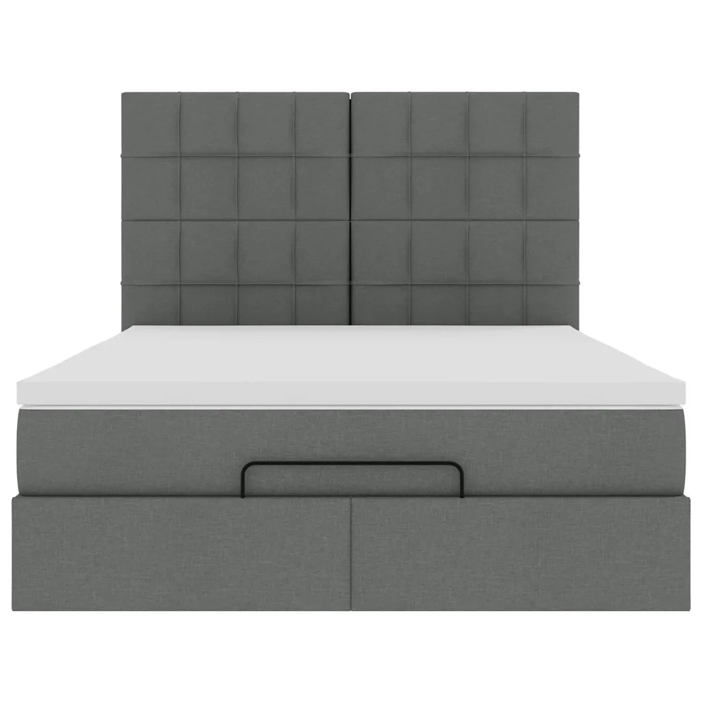 vidaXL Struttura Letto Pouf con Materasso 140x190 cm in Tessuto