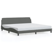 Letto matrimoniale | Letto per adulti | Giroletto Dover Grigio Scuro 200x200 cm Tessuto