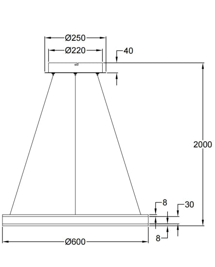 Lampada a Sospensione LED Palau 60W 3000K Dimmerabile Ø60cm Bianco - Design Moderno in Metallo e Metacrilato