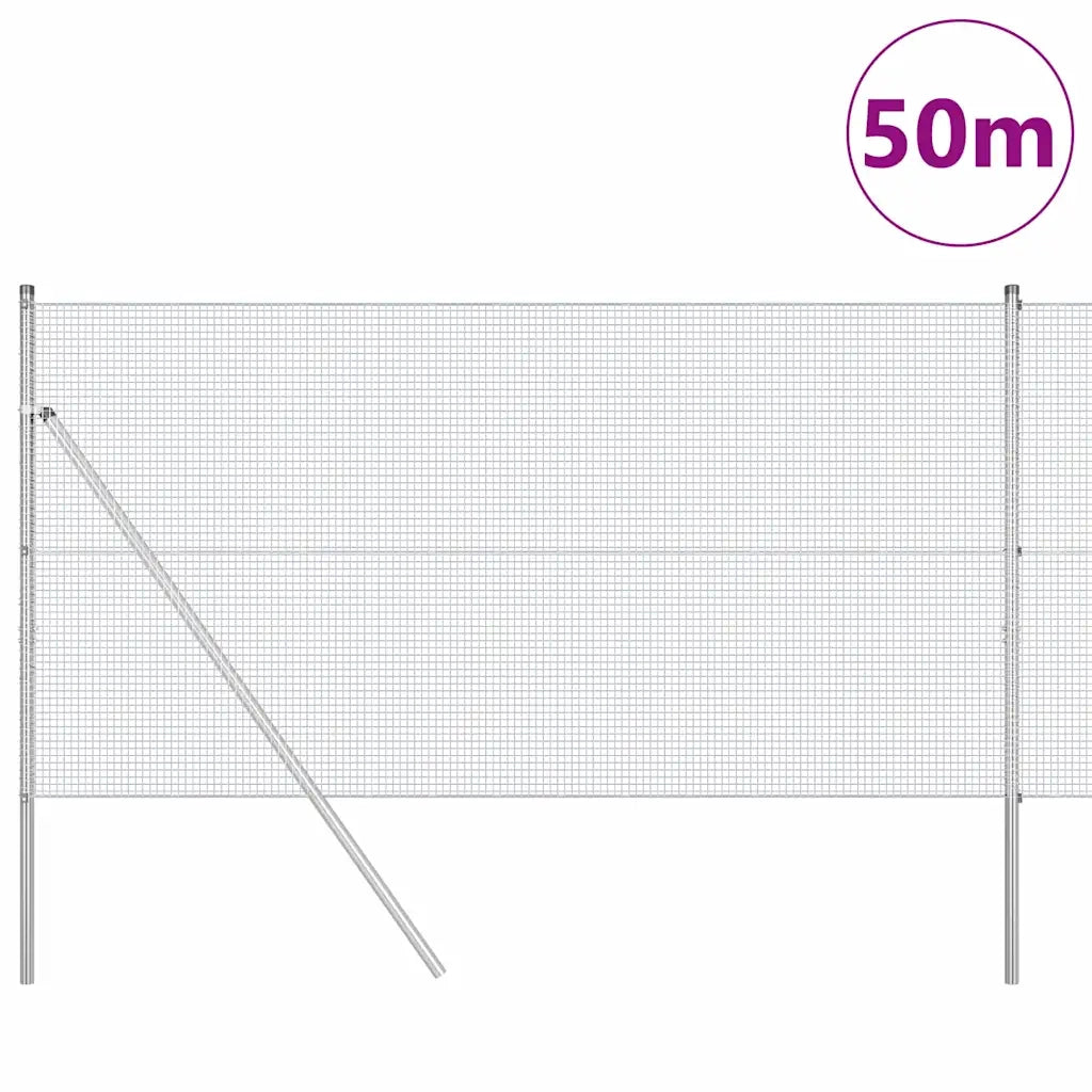 Palo della recinzione Argento 50 x 1,2 m (rete 16 x 16 mm)