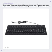 Tastiera Portatile - Spiegabile e Impermeabile - Silenziosa - Collegabile via USB - Adatta per PC e Laptop - Nero