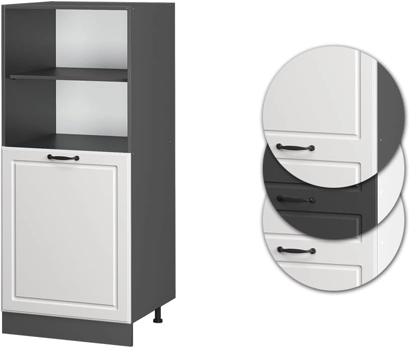 Mobile per forno da incasso R-Line, Bianco casa di campagna, 60 cm, per la libera combinazione all'interno di sistemi cucina modulari