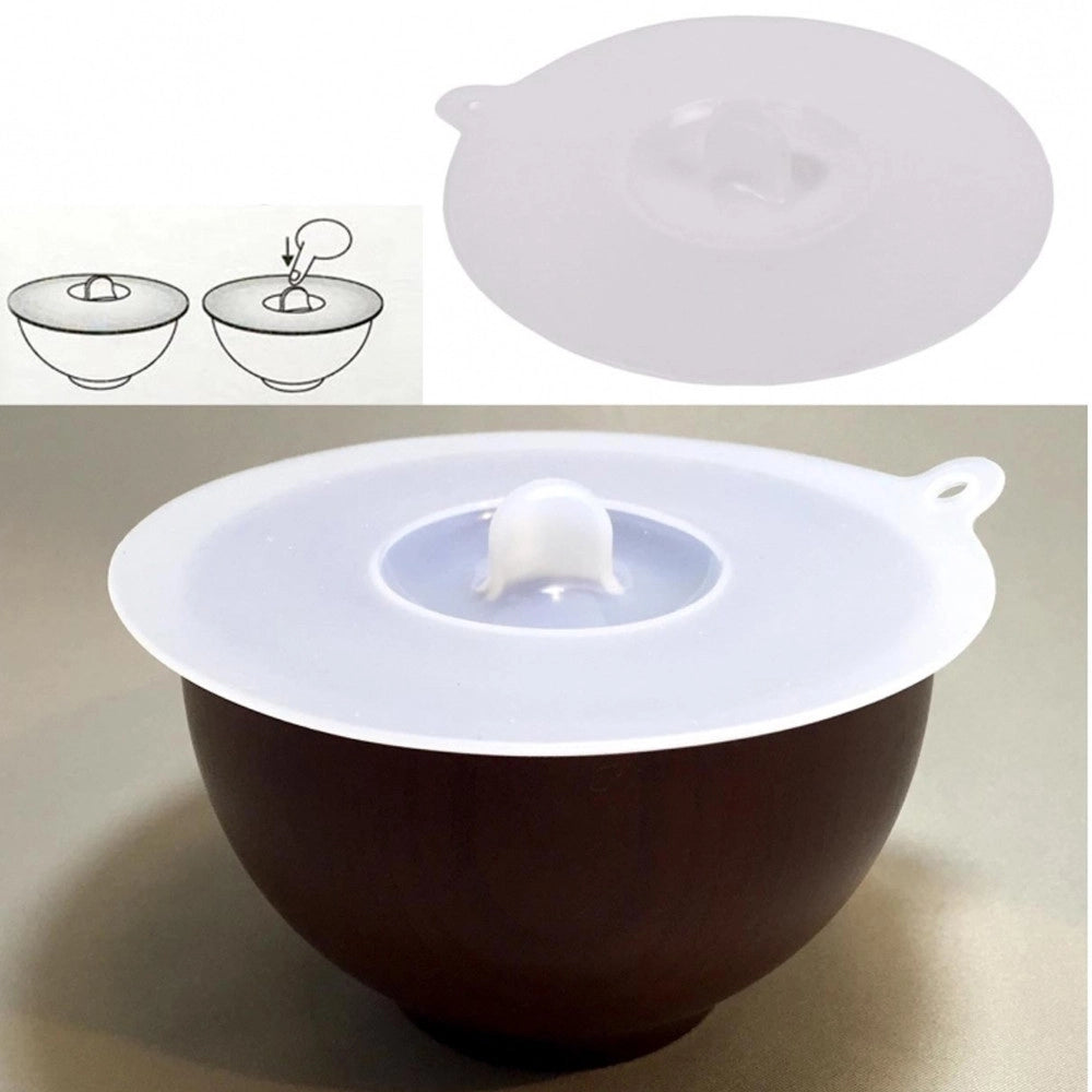 Trade Shop - Coperchio Piatto Scodella 12cm Ermetico Silicone Antiscivolo No Odori Alimenti -