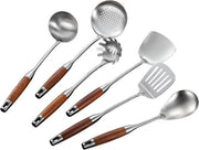 Set di 6 Spatole in Acciaio Inossidabile con Manico a Forma di Pomo di Pesco