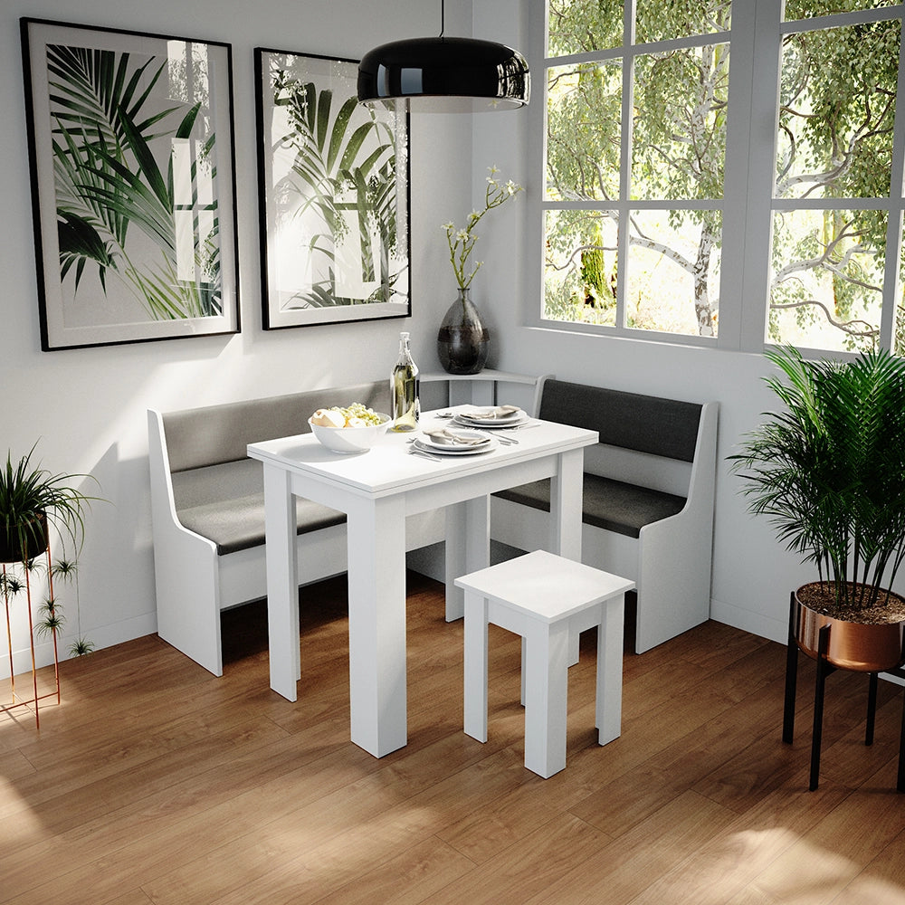 Vicco Tavolo da pranzo con sedia Bianco 90 x 60 cm