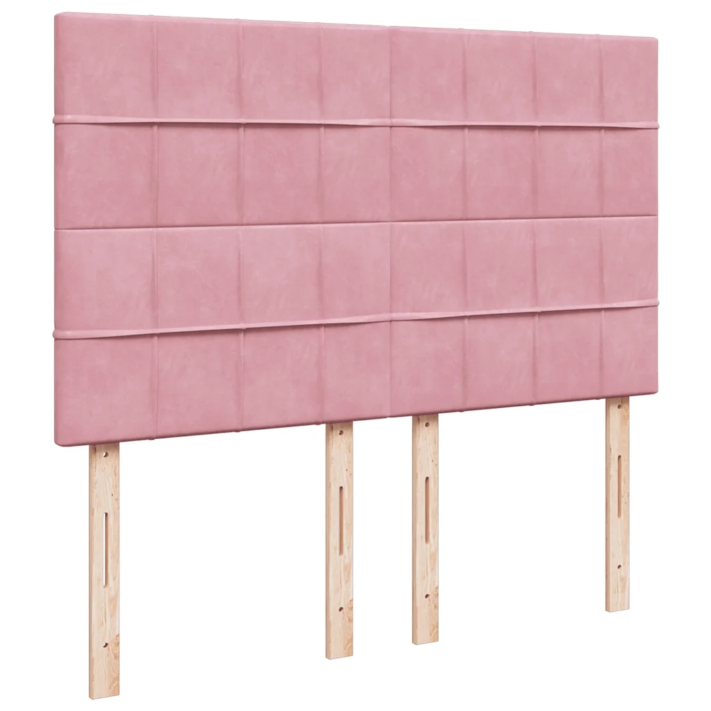Giroletto a Molle con Materasso Rosa 160x200 cm in Velluto