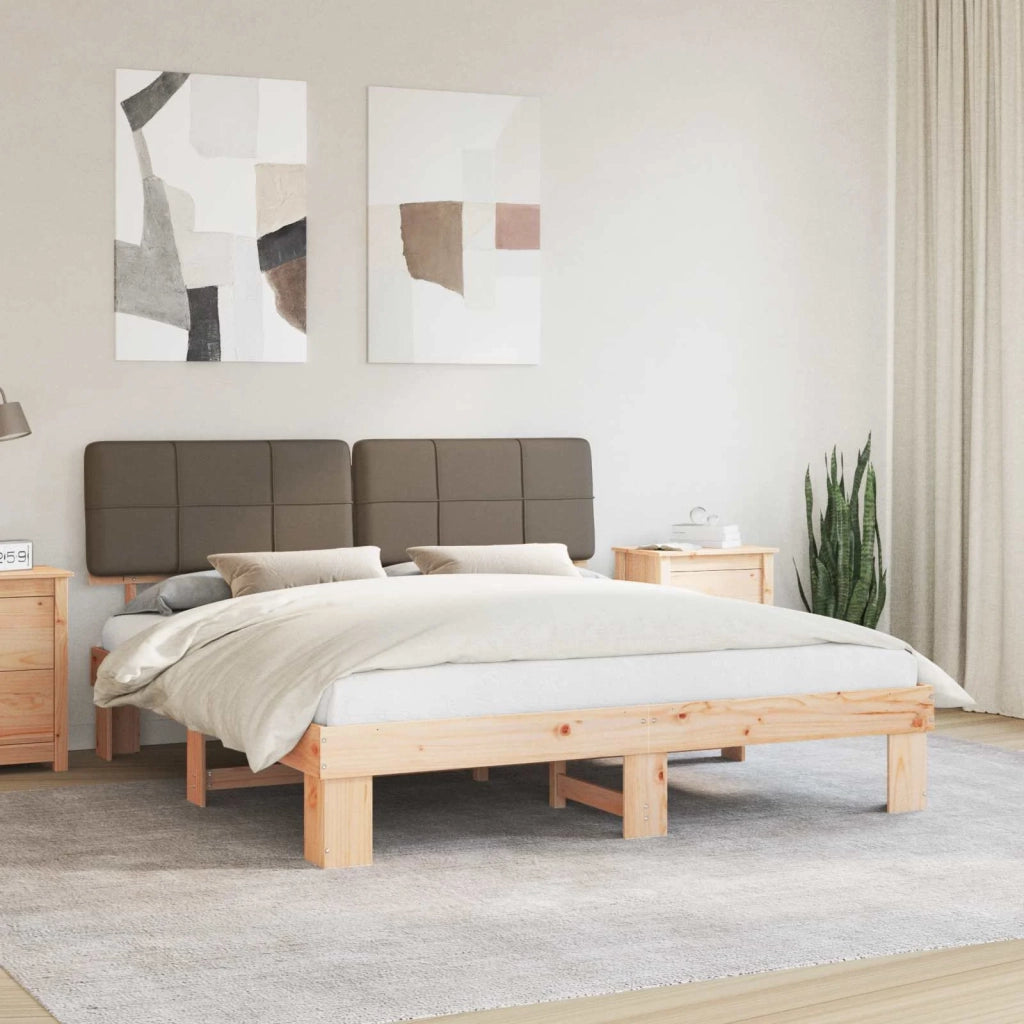 Letto con Testiera Rivestita Talpa 200 x 200 cm Pino massello