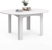 DONA mesa de comedor redonda extensible 4-8 personas blanco 110-150 cm