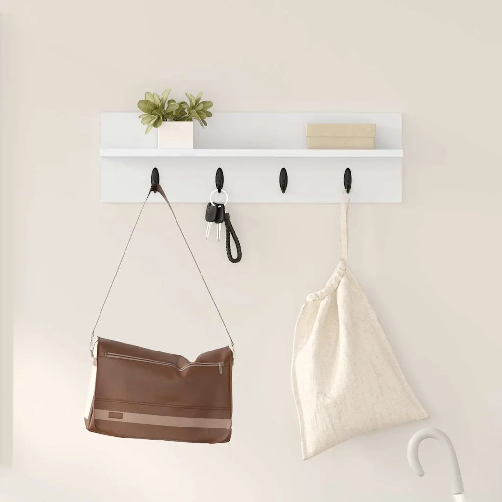 Appendiabiti a muro A parete Bianco 60 x 10,5 x 18 cm 874387