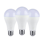 3 PZ Lampada Led E27 A65 15W Bianco Freddo 6400K Bulbo Sfera 1350 Lumen SKU-2818