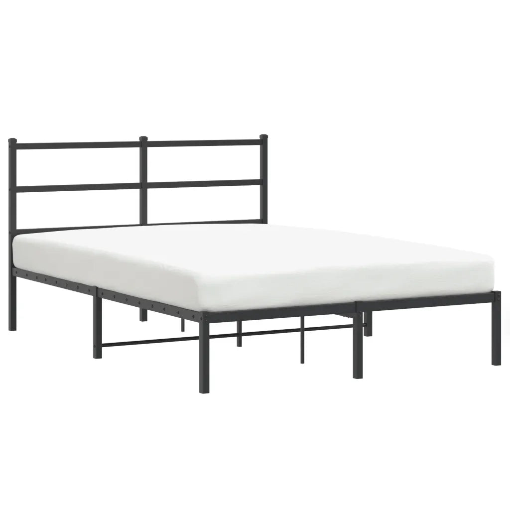 Giroletto con Testiera in Metallo Nero 135x190 cm 355364