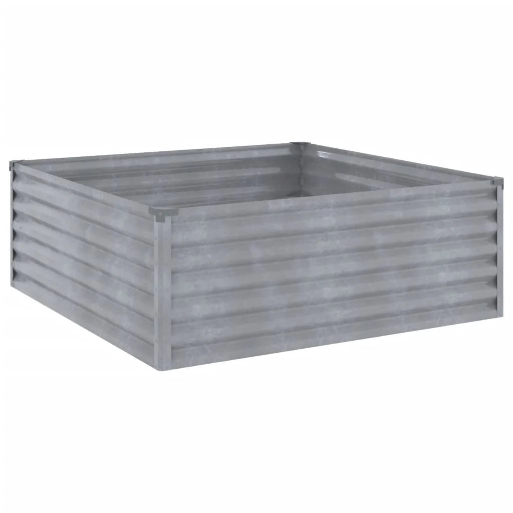 Fioriera rialzata per piante fiori patio giardino 100 x 100 x 36 cm acciaio corten marrone 02_0039289