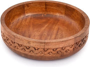 Decorativo Vassoio in Legno Ronde a Mano Fatta per Cibo e Frutta - 25 cm