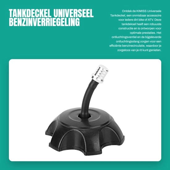 Solidchoice- Tankdop met Ventilatie - Tankdop voor Dirt Bike/ATV - Geschikt voor CRF50/CRF70/KLX - Kunststof - Zwart/Zilver - Bescherming tegen Stof/Sand - Tankdeksel