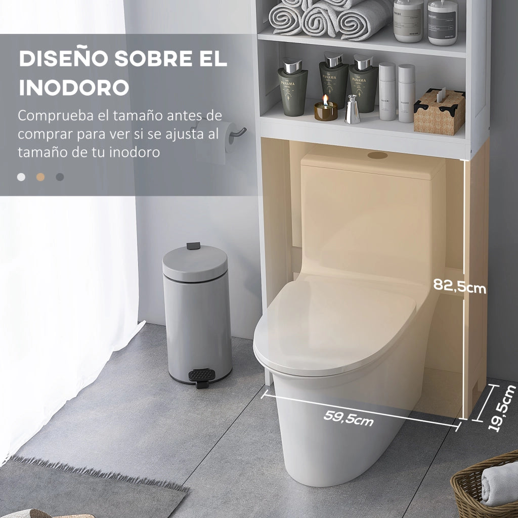 Mobile Bagno Sospeso con Ante e Ripiani ¨C Zephmum ¨C 66x23x178 Bianco