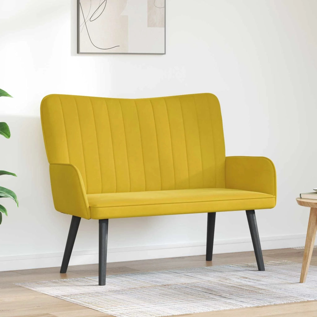 Sofa a Due Posti Giallo 115 x 61 x 87 cm Velluto 42028956