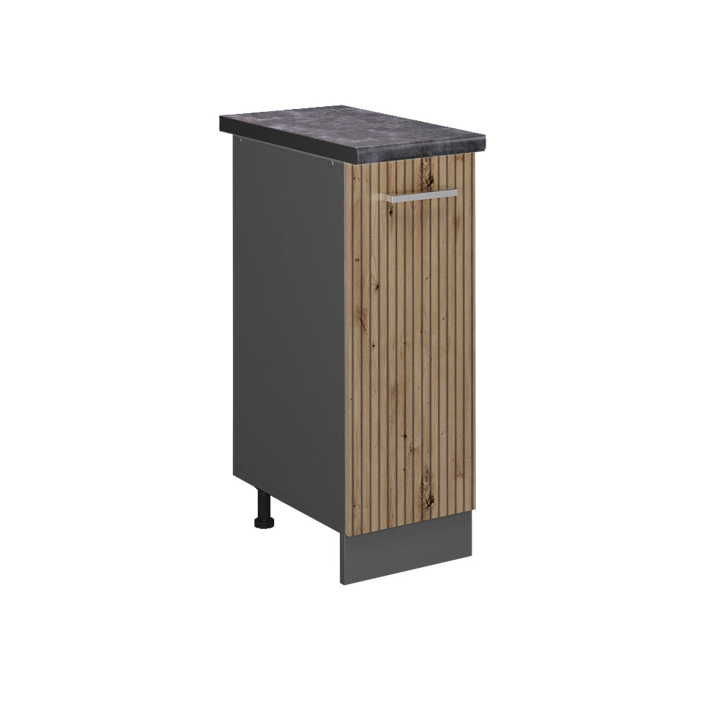 Vicco Armadio cucina dispensa alto Rovere artigianale 30 cm , PL Antracite