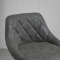 Set 2 Sgabelli da Bar con Altezza Regolabile, Base in Metallo e Seduta Finta Pelle, Sgabelli Alti Moderni Girevoli con Schienale e Poggiapiedi 46x48x83-104cm, Grigio Scuro