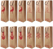 Confezionamento regalo da 12 pezzi - Carta forte - 36 x 13 x 8 cm - Sacchi per vino premium - Resistenti e resistenti alle abrasioni - Maniglia con cordino di trazione - Sacchi per vino