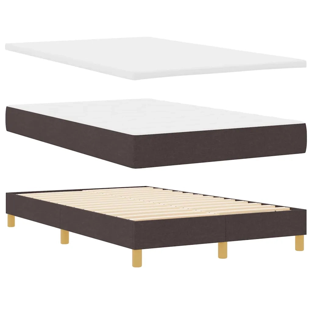 Letto a Sorgente LED con led Marrone Scuro 120 x 200 cm Tessuto