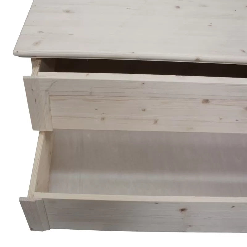 cassettiera classica 4 cassetti legno massello abete grezzo 116x53x98 (3358) - Mobili 2G