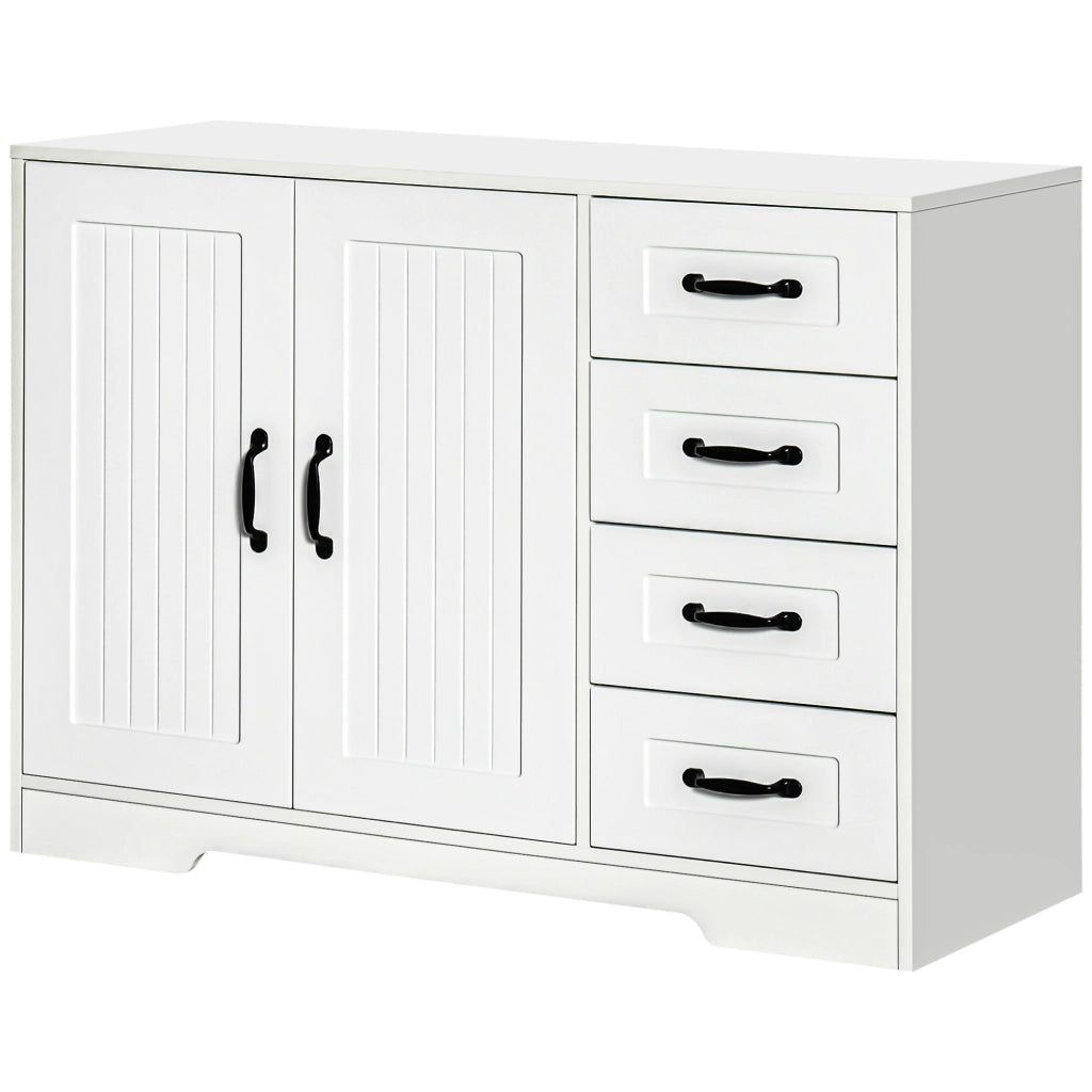 Credenza con 4 cassetti e 1 anta ¨C Xylo ¨C bianco 105x40x76 cm