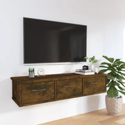 Mobile a Parete Rovere Fumo 88x26x18,5 cm in Legno Multistrato 815081