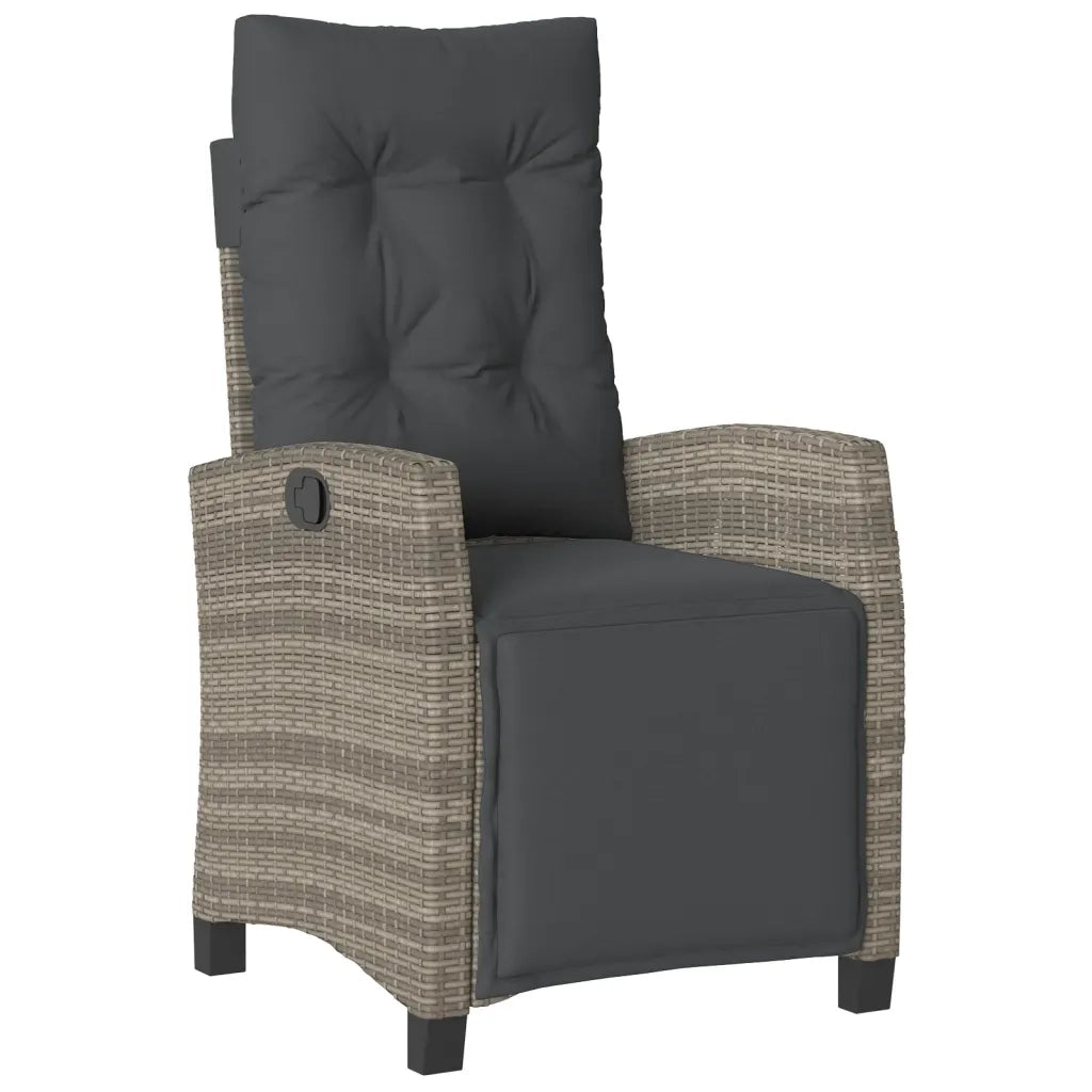 Set da Pranzo da Giardino 5 pz con Cuscini in Polyrattan Grigio 3212996