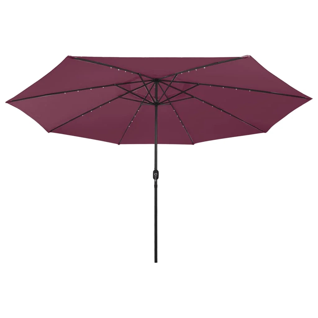 Ombrellone da esterno con luce LED e palo in metallo 400 cm bordeaux 02_0008181
