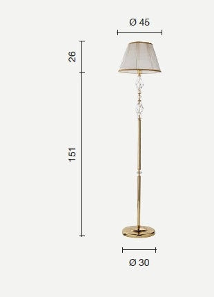 PIANTANA 1306 1 LUCE BIANCO E CROMO ATTACCO E27 H.151+26CM
