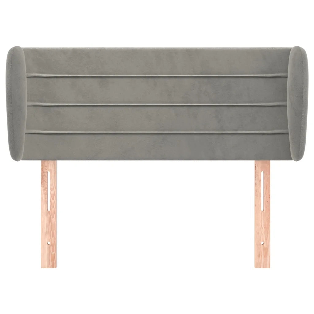 Testiera | Testata ad Orecchio Grigio Chiaro 93x23x78/88 cm in Velluto