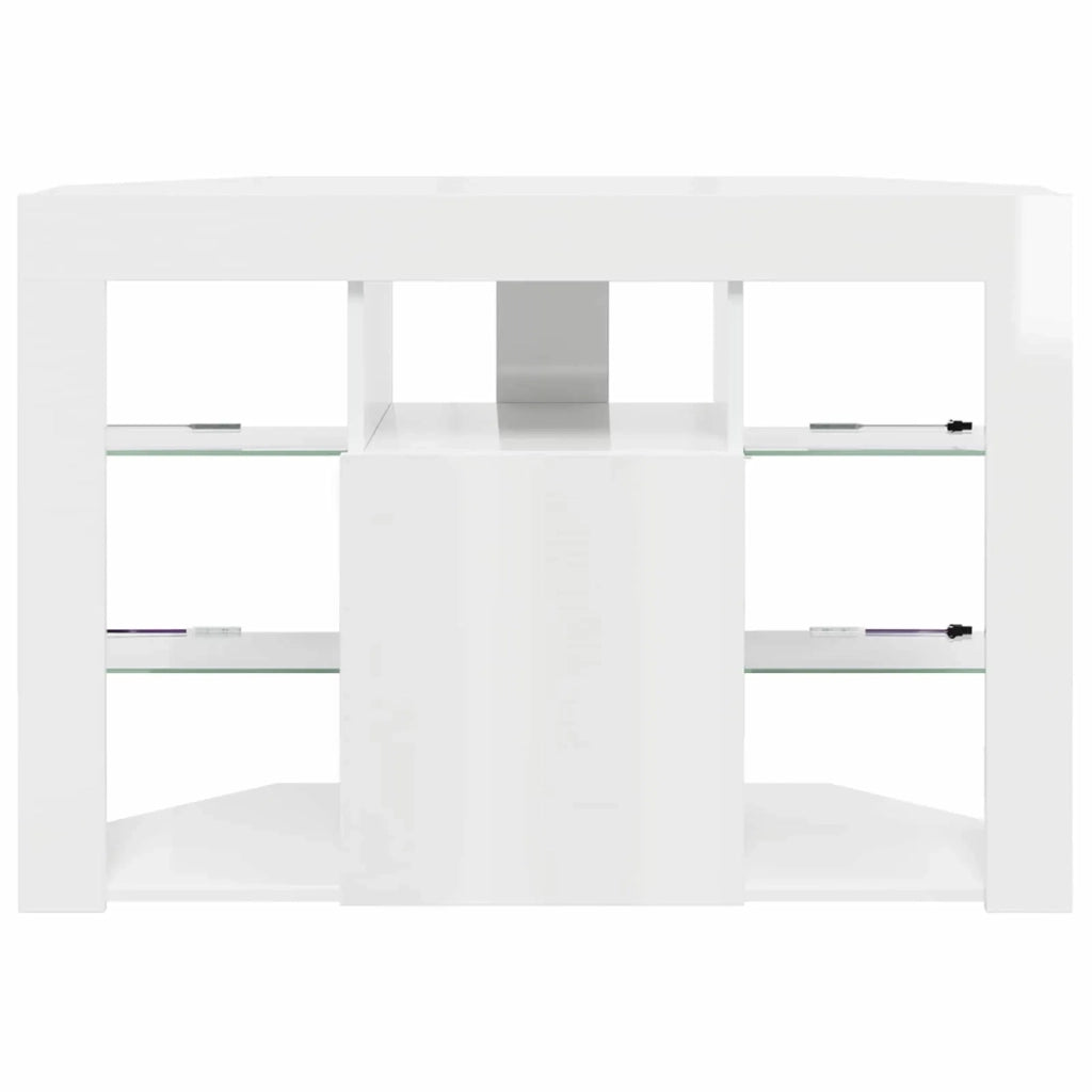 Mobile TV LED Angolare Bianco ad Alto Lucido 100x40x68cm 889789