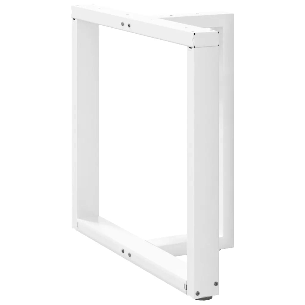 Gambe per tavolo da pranzo a forma di T 2 pz bianche 80x35x(72-73) cm in acciaio 4013061
