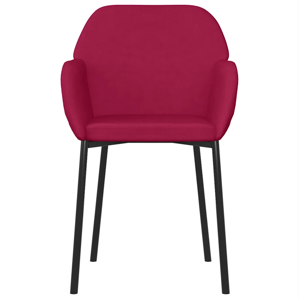 Sedie da Pranzo 2 pz Rosso Vino in Velluto cod mxl 13188