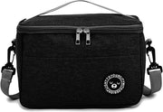 Tas isolante per adulti, borsa isolante per ufficio, borsa isolante pieghevole, borsa isolante regolabile (26 x 17 x 18 cm) - nero