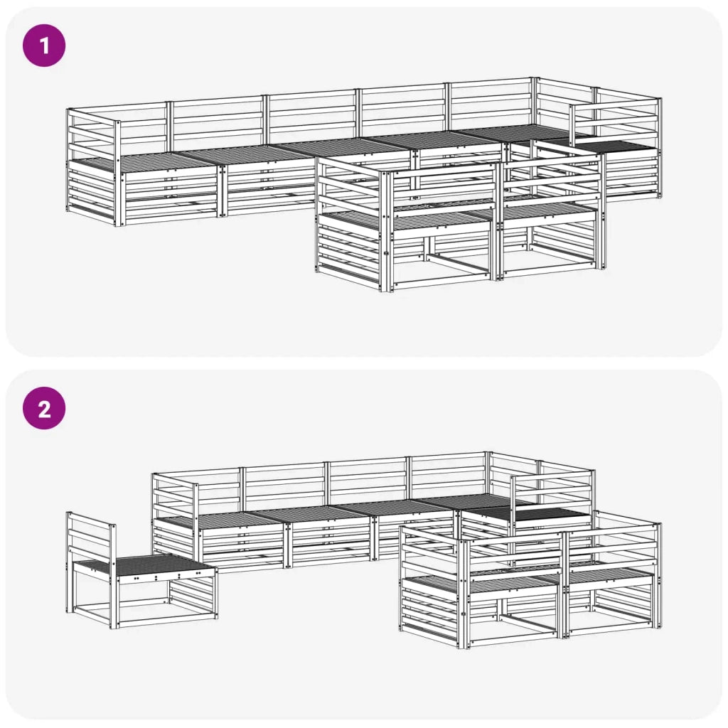Set di divani da esterno 8 pcs Naturale 3373639