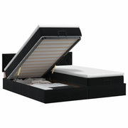 Letto ottomano con materasso con testiera 2 pz Nero Velluto 3456776