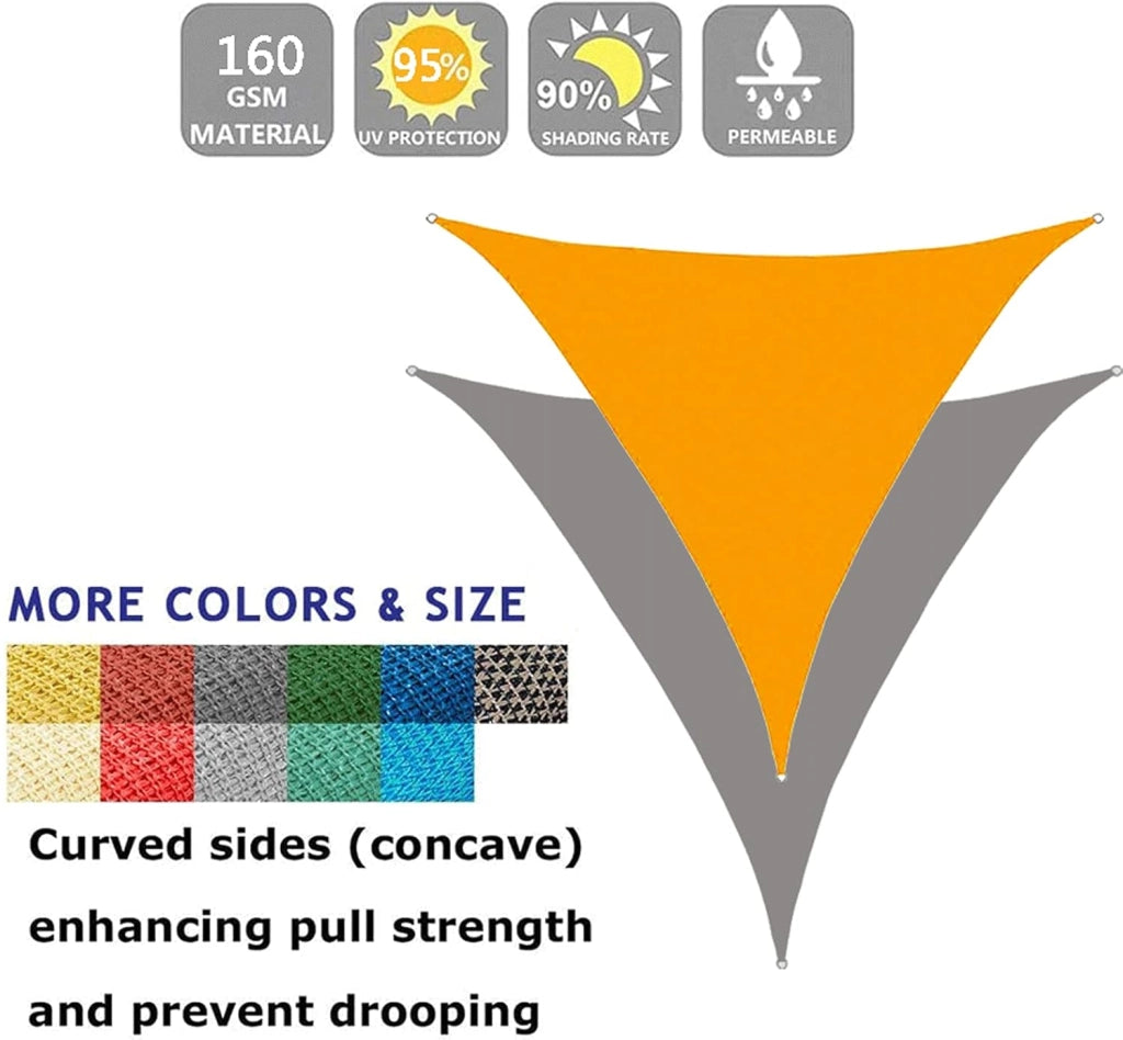 Tenda parasole a vela impermeabile per esterni, per patio, giardino, cortile, piscina, garage coperto, protezione UV, tessuto durevole