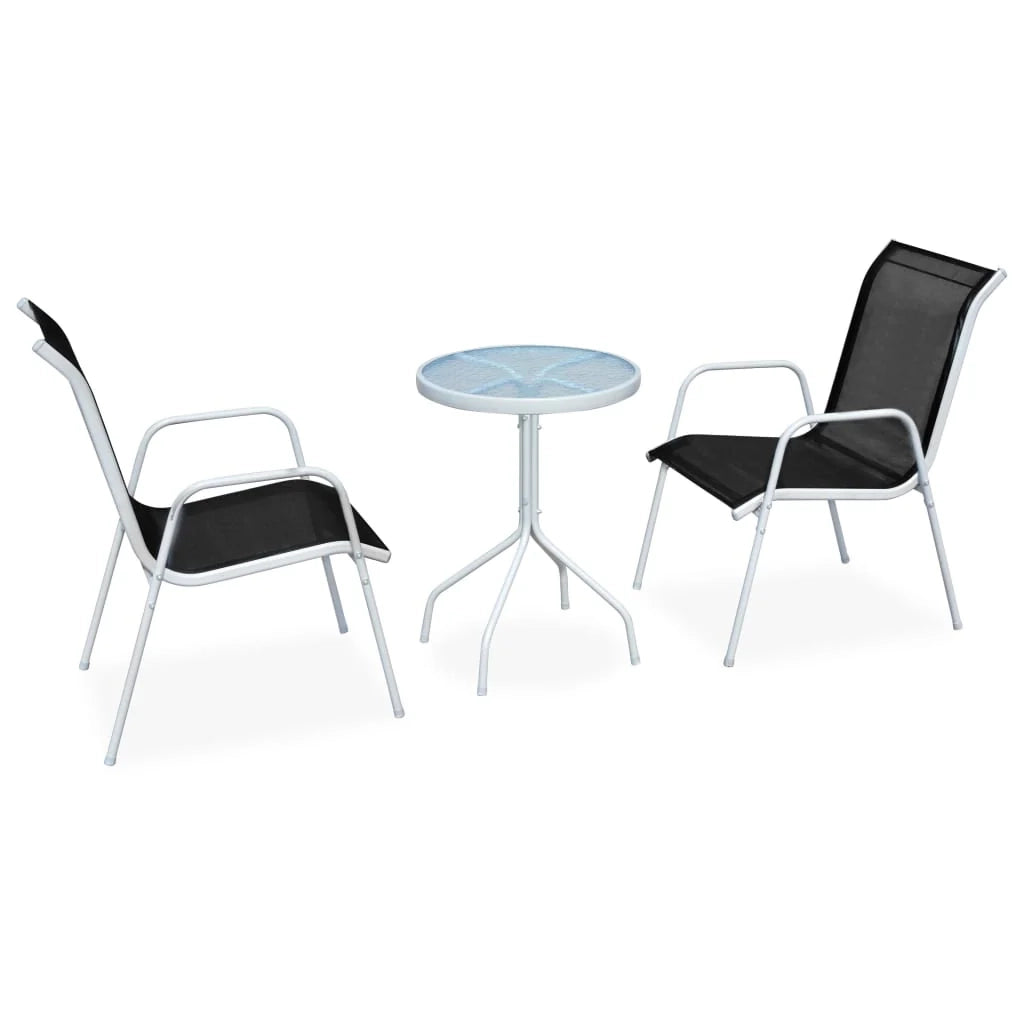Set da bistrot da giardino in acciaio nero da 3 pezzi per mobili da esterno 02_0013497