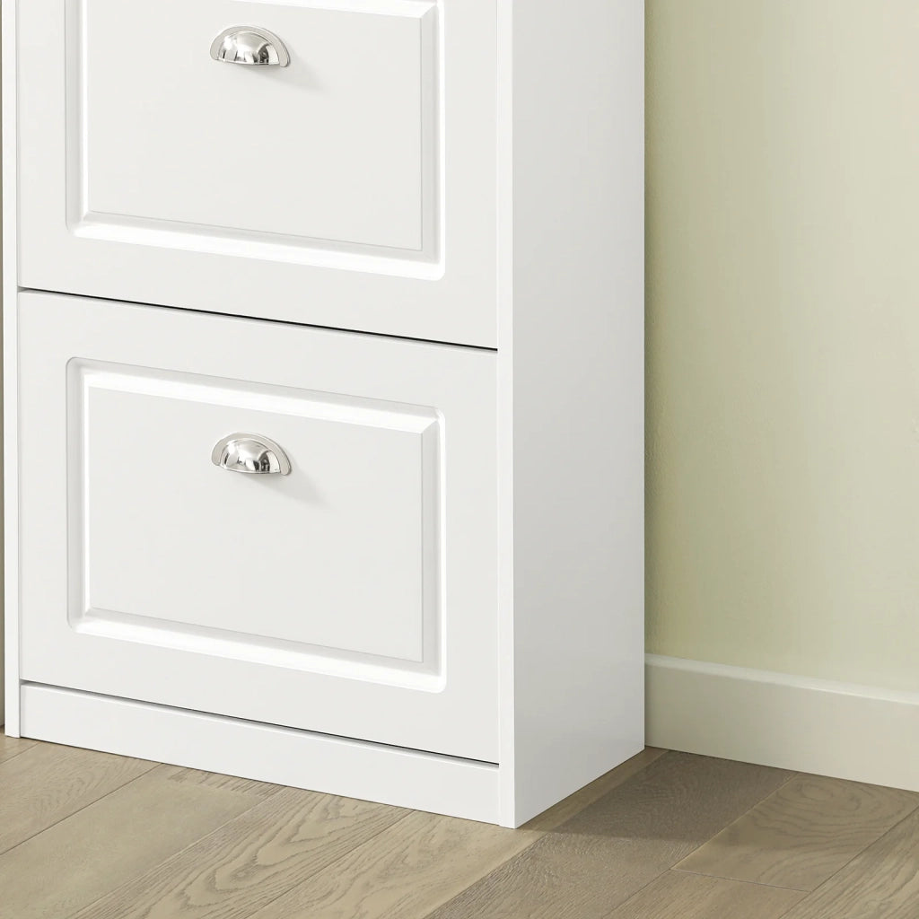 Scarpiera salvaspazio Slim con 3 ante Portascarpe Salvaspazio Regolabili 52x23x117cm Bianco FSR94-W