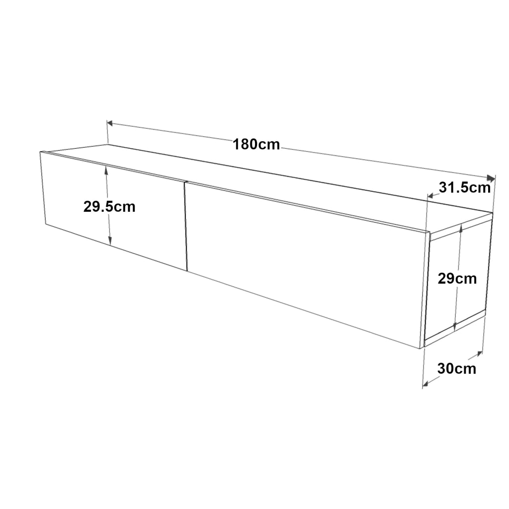Mobile TV Lapinlahti con 2 ante 29,5 x 180 x 31,5 cm effetto rovere rustico/bianco 03_0007789