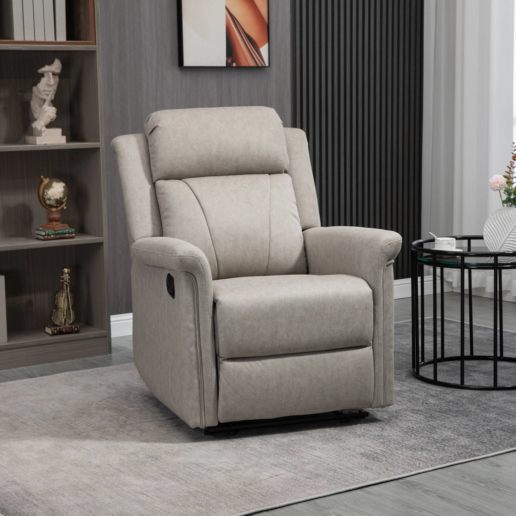 Poltrona Reclinabile con Poggiapiedi e Braccioli Imbottiti ¨C zephmum ¨C Grigio 78x96x102 cm