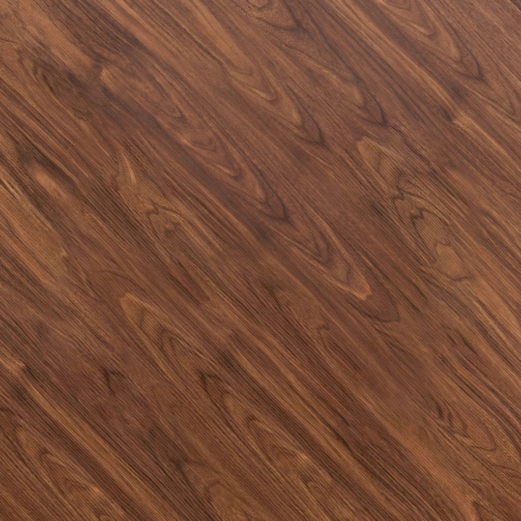 TAVOLO Rondo 100 cm Effetto legno Marrone con inserto in vetro e base in metallo