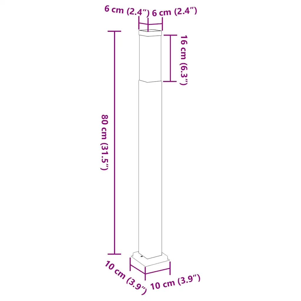 Lampioni a palo 3 pz 80 cm Acciaio Inox IP44 4006050