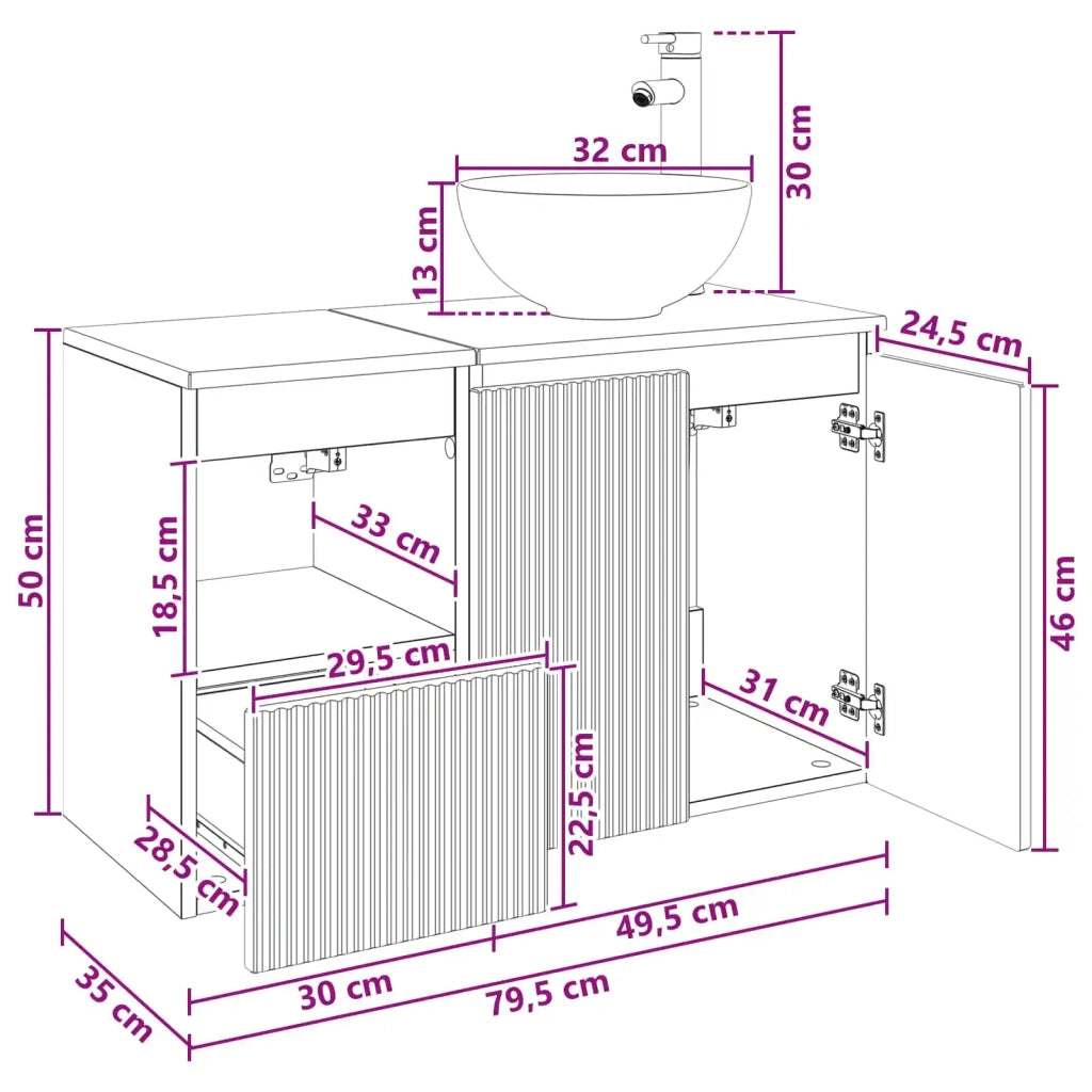 Set di mobili per il bagno 2 pz Bianco Legno ingegnerizzato 3404024